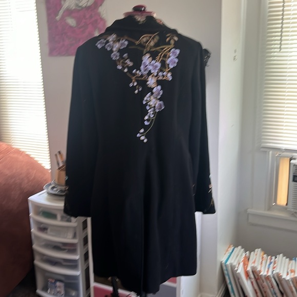 Chadwick’s black embroidered leaves flowers branches size 16 never worn - Picture 8 of 16